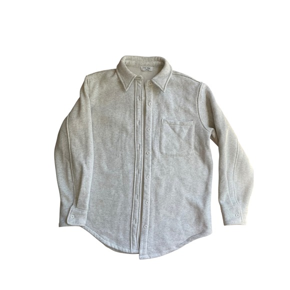 Tic Toc Jackets & Blazers - Tic Toc Los Angeles Womens Grey Heather Fleece Button Down Shacket Shirt M